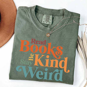Read Books Be Kind Stay Weird Simple T-Shirt