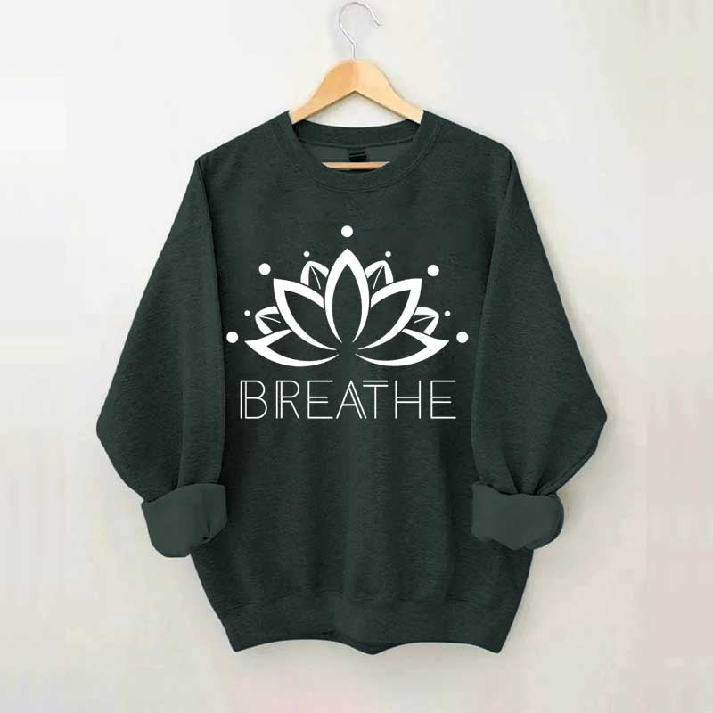 Yoga Breathe Lotus Flower Sweatshirt