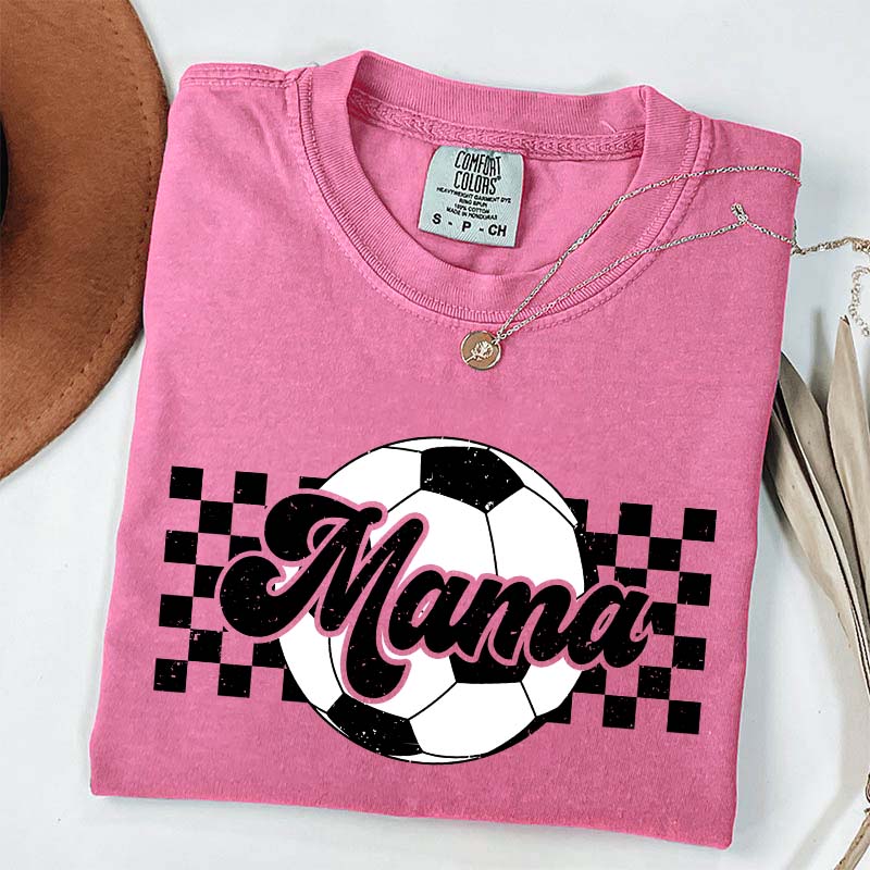 Checkered Mama Soccer Mama T-Shirt