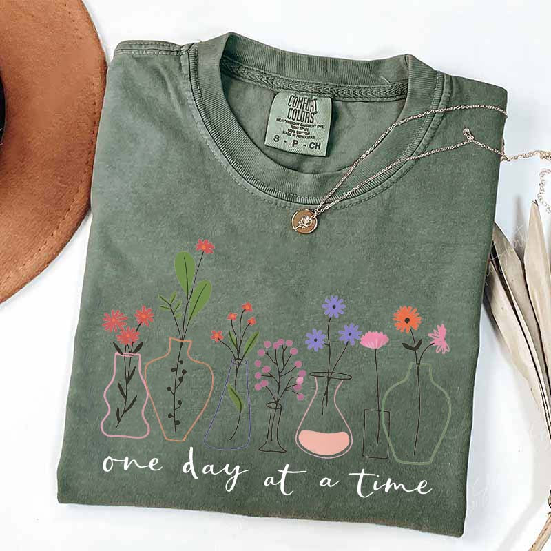 One Day At a Time Positive Quotes T-Shirt
