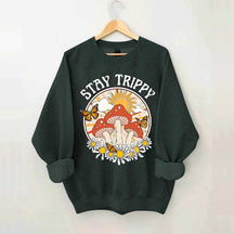 Stay Trippy Mushroom Boho Rainbow Sweatshirt