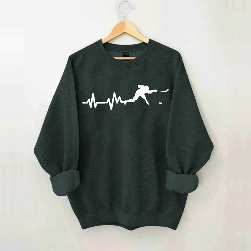 Ice Hockey Player Heartbeat Sweatshirt