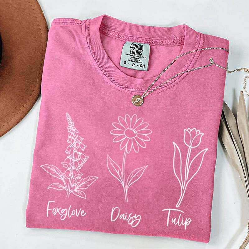 FDT Floral Foxglove Daisy Tulip T-Shirt