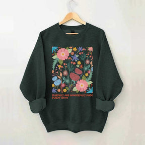 Fearfully And Wonderfully Made Abstract Flower Sweatshirt