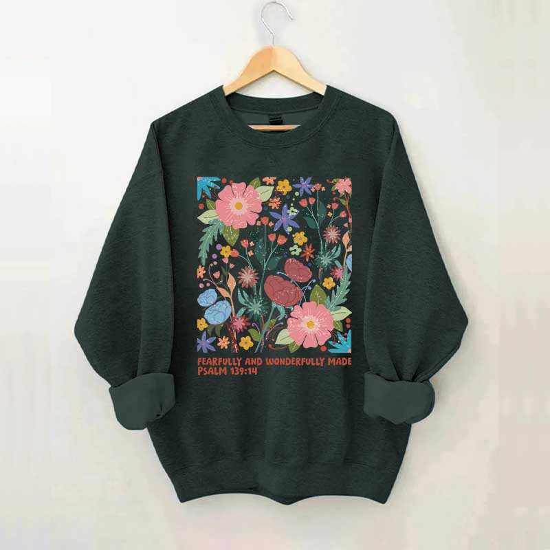 Fearfully And Wonderfully Made Abstract Flower Sweatshirt