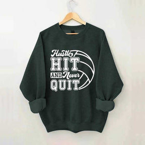 Hustle Never Quit Gameday Games Practice Fan Sweatshirt