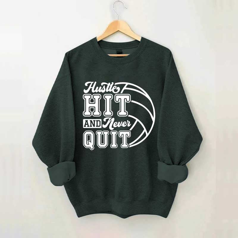 Hustle Never Quit Gameday Games Practice Fan Sweatshirt