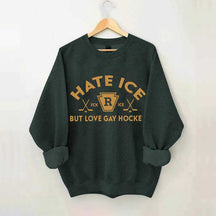 Hate ICE But Love Gay Hockey Boxy Sweatshirt