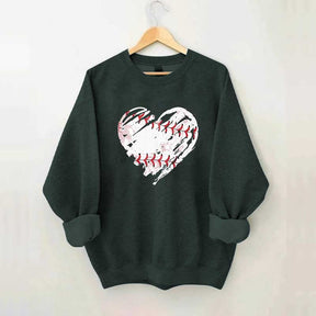 Baseball Heart Graphic Sweatshirt