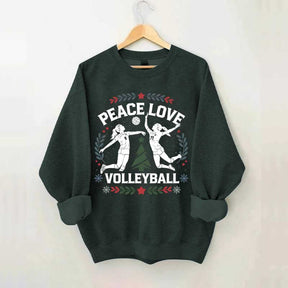 Peace Love Volleyball Christmas Sweatshirt