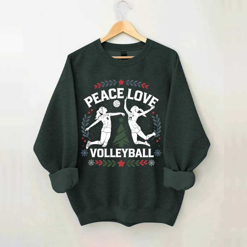 Peace Love Volleyball Christmas Sweatshirt