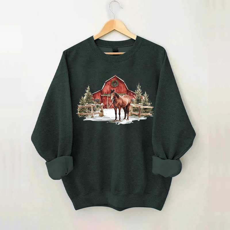 Christmas Horse Western Desert Sweatshirt