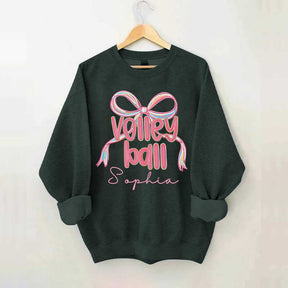 Personalized Volleyball Bow Sweatshirt
