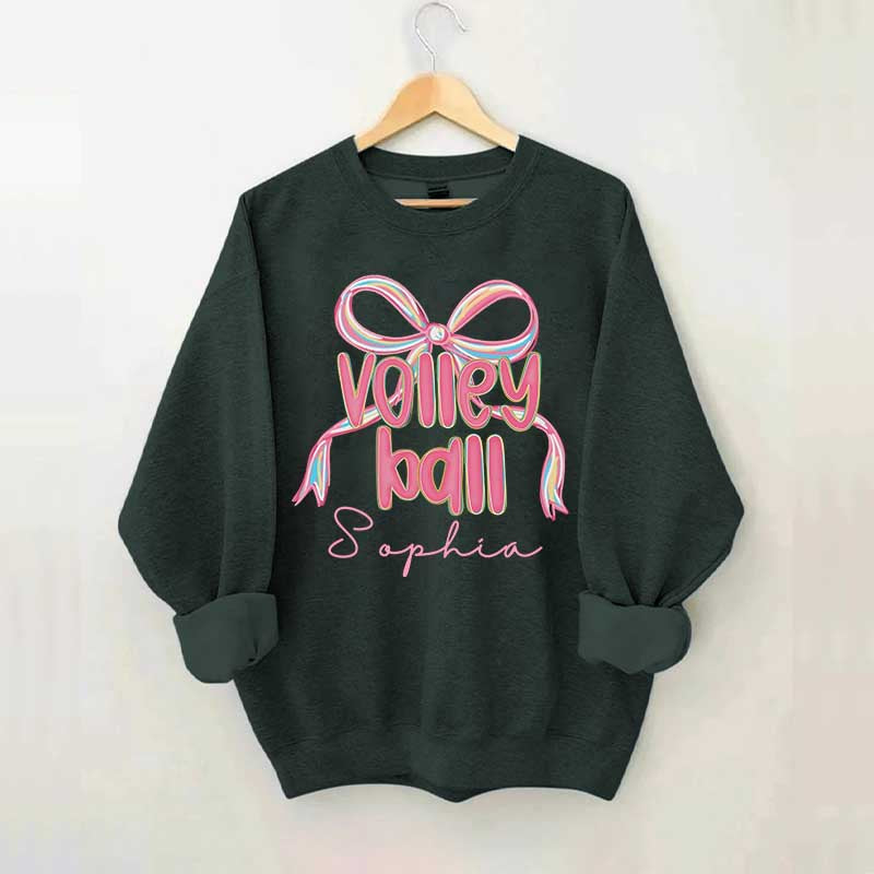 Personalized Volleyball Bow Sweatshirt