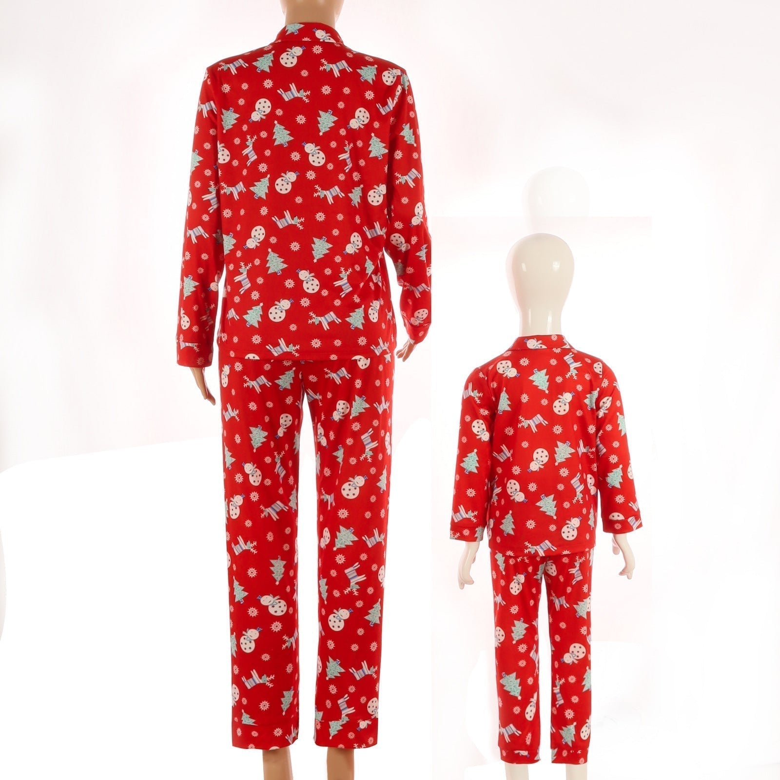 Family Matching Polar Bear Fleece Red Pajamas Sets