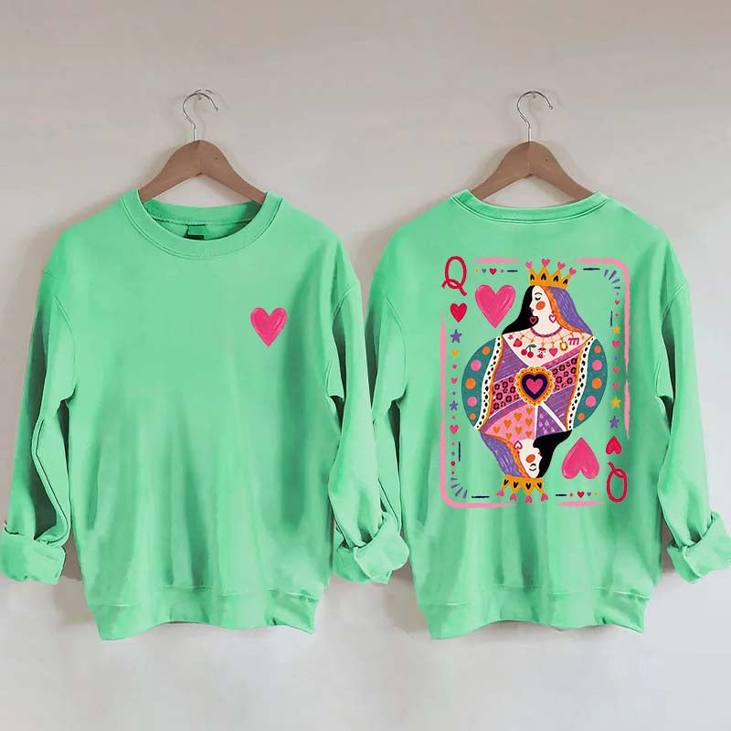 Vintage Queen of Hearts Graphic Sweatshirt