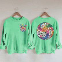 Personalized Volleyball Floral Sweatshirt