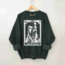 Retro Girls Will Be Girls Witch With Sigarete Sweatshirt