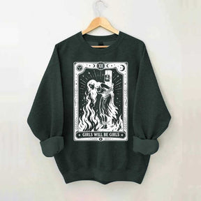 Retro Girls Will Be Girls Witch With Sigarete Sweatshirt