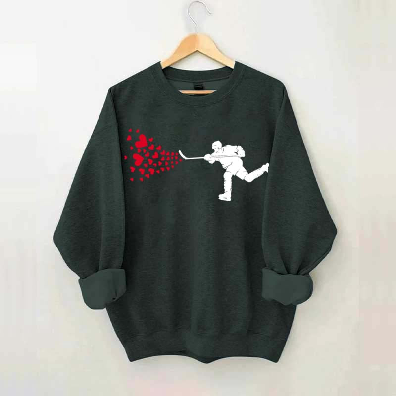 Ice Hockey Hearts Player Sweatshirt