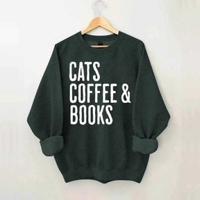 Cats Coffee And Books Sweatshirt