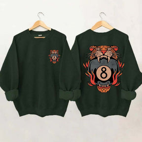 Lucky Leopard Traditional Tattoo T 8 Ball Sweatshirt