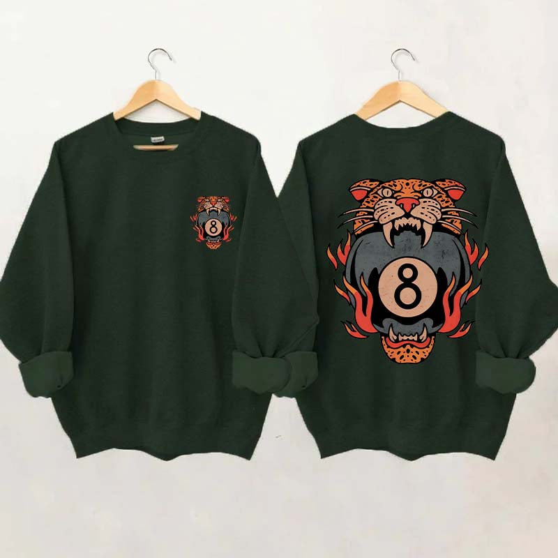 Lucky Leopard Traditional Tattoo T 8 Ball Sweatshirt