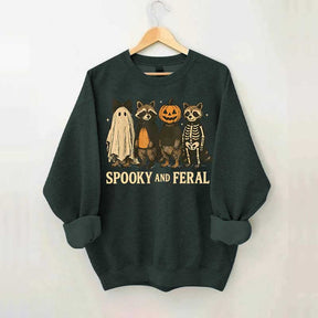 Cute Spooky and Feral Raccoon Sweatshirt