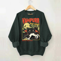 Vampurr Bites Again Halloween Black Cat Sweatshirt