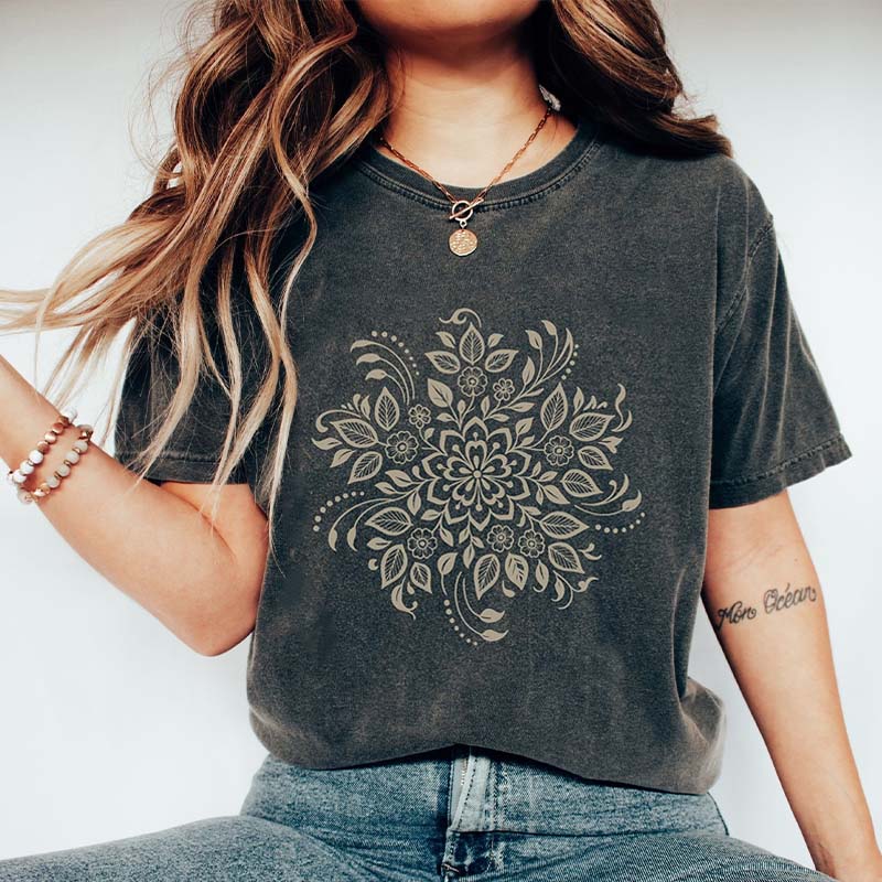 Vintage Mandala Flower T-Shirt
