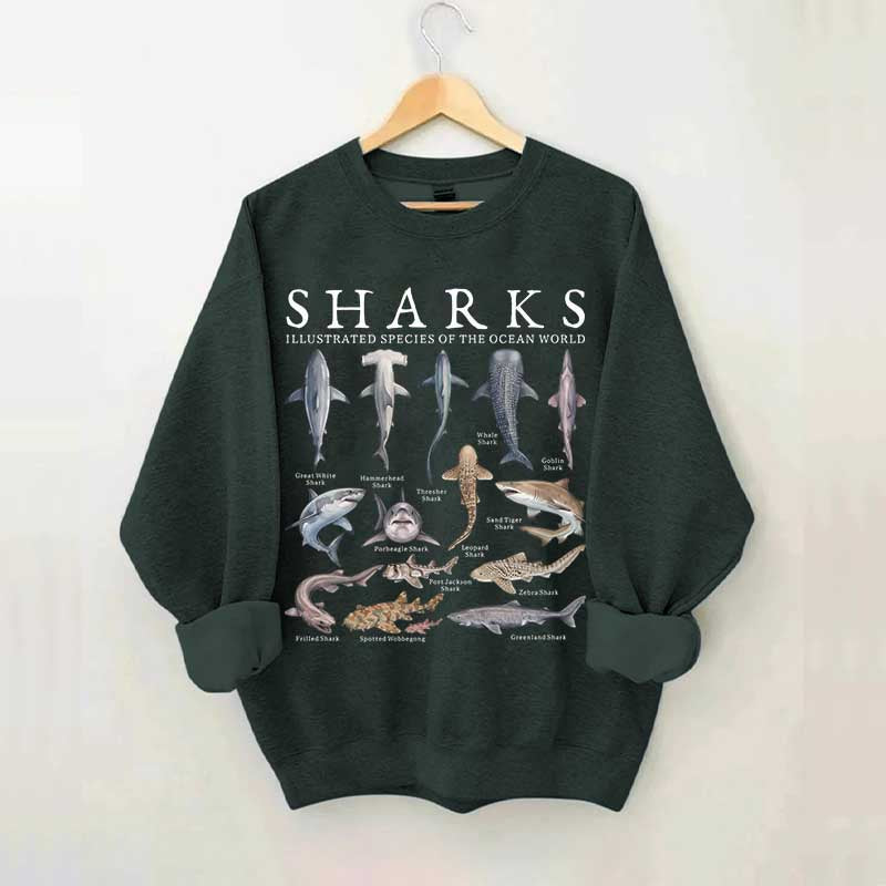 Vintage Shark Species Sweatshirt