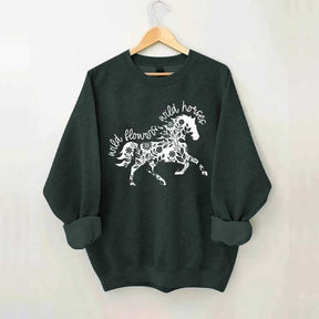 Wild Horses Graphic Vintage Western Country Sweatshirt
