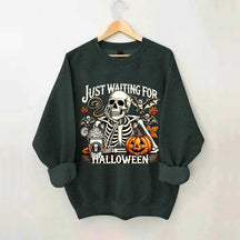 Just Waiting for Halloween Retro Halloween Sweatshirt