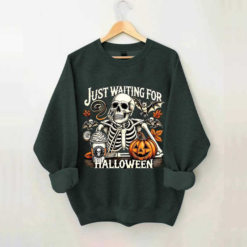 Just Waiting for Halloween Retro Halloween Sweatshirt