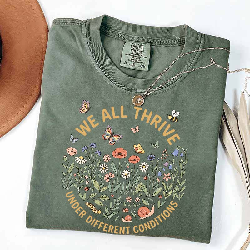 Neurodiversity Awareness Retro Wildflowers T-Shirt