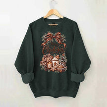 Cozy Christmas Bow Gingerbread Hot Cocoa Holiday Sweatshirt