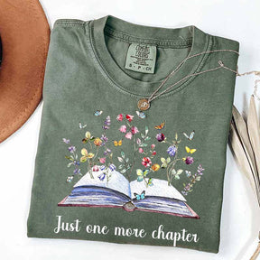 Just One More Chapter Floral Book T-Shirt