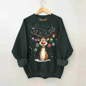 Cute Merry Christmas Vintage Reindeer Sweatshirt
