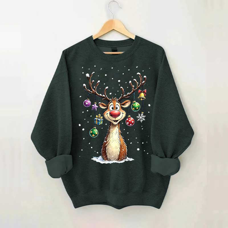 Cute Merry Christmas Vintage Reindeer Sweatshirt