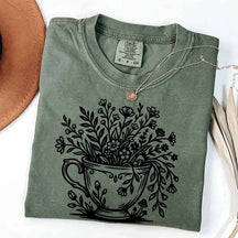 Cottagecore Teacup Floral T-Shirt