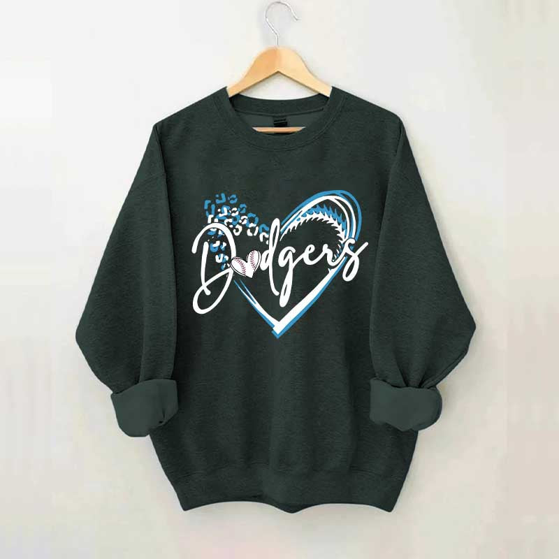 Dodgers Baseball Heart Sweatshirt
