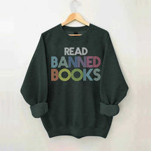 Retro Read Banned Books Rainbow Sweatshirt