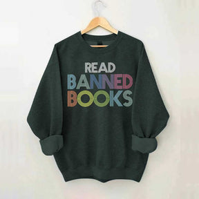 Retro Read Banned Books Rainbow Sweatshirt