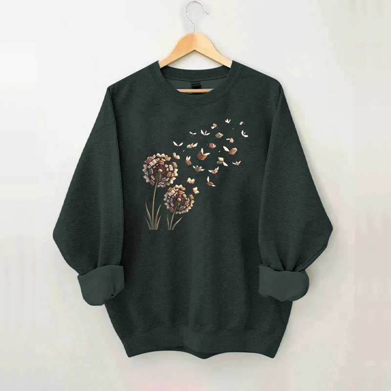 Bookish Women Funny Dandelion Books Sweatshirt