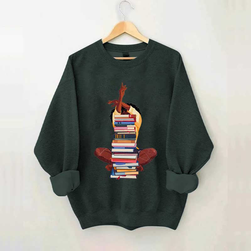 Black Woman With Books Sweatshirt