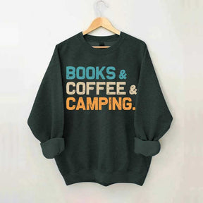 Books Coffee Camping Sweatshirt