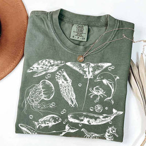Sea Animals 90s Vintage Style T-Shirt