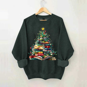 Christmas Book Tree Xmas Lover Sweatshirt