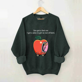 Apple Car Driving Fast Car Sweatshirt