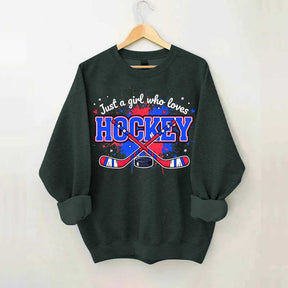 Cozy Gildan Hockey Girl Sweatshirt